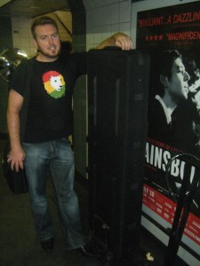 He pretends to hate lugging him but I know he secretly loves it